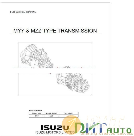 Isuzu Truck Training Myy Mzz Type Transmission Automotive Software