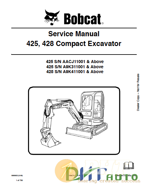 Bobcat 425-428 compact excavator 2-08 Service manual.png