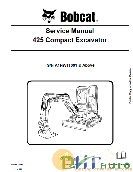 Bobcat 425 compact excavator 11-06 Service manual.png