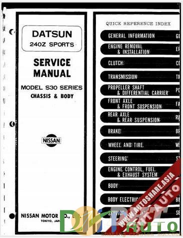 Service Manual - Datsun 240Z factory service manual Body and Chassis