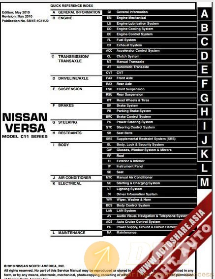 [Shop Manual] - Nissan Versa 2011 Factory Shop Manual | Automotive