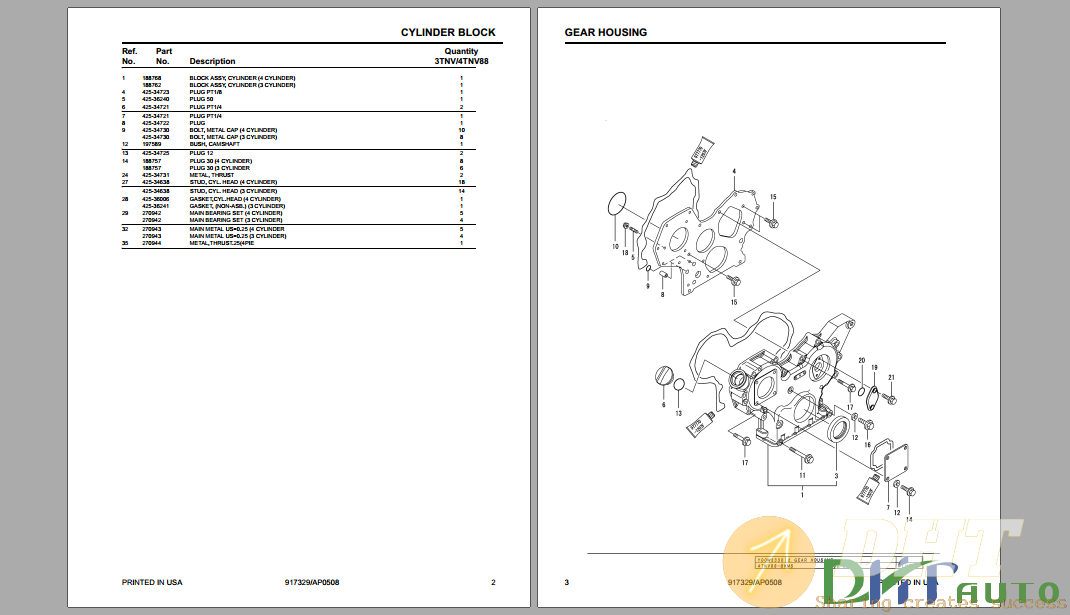 Engine Parts Manual For Yanmar 3TNV88-BKMS-1.png