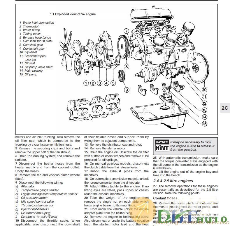 [Repair Manual] - Ford 2.4, 2.8 and 2.9 litre V6 Engines Manual