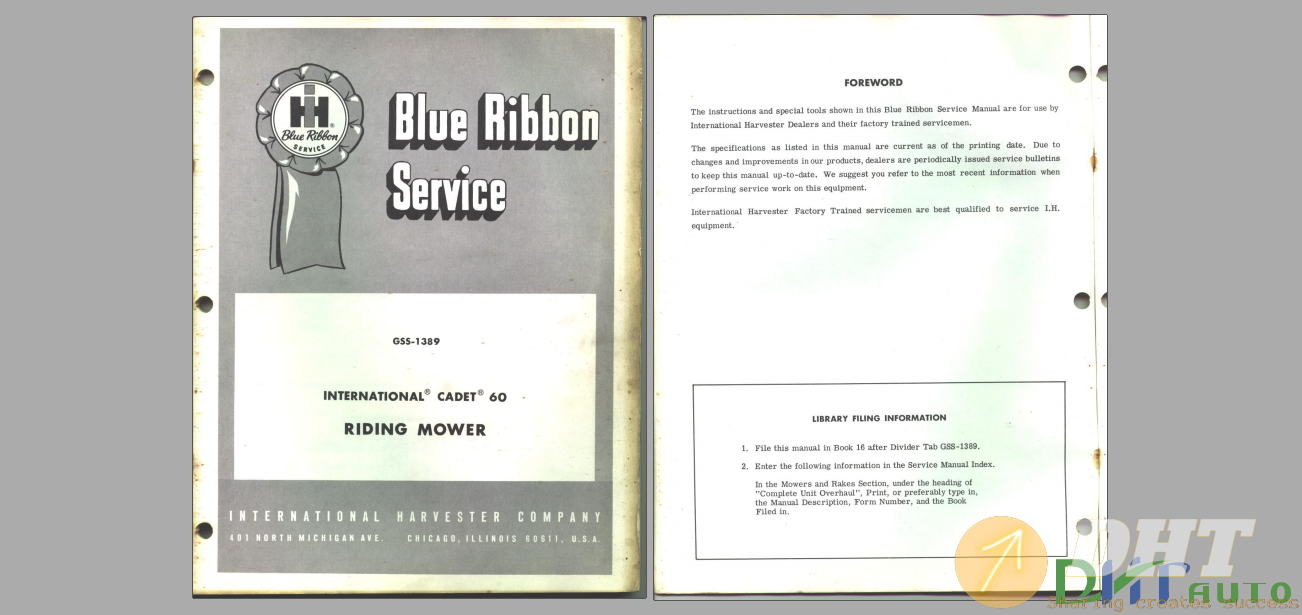 International Riding Mower  Blue Ribbon Service Manual.png