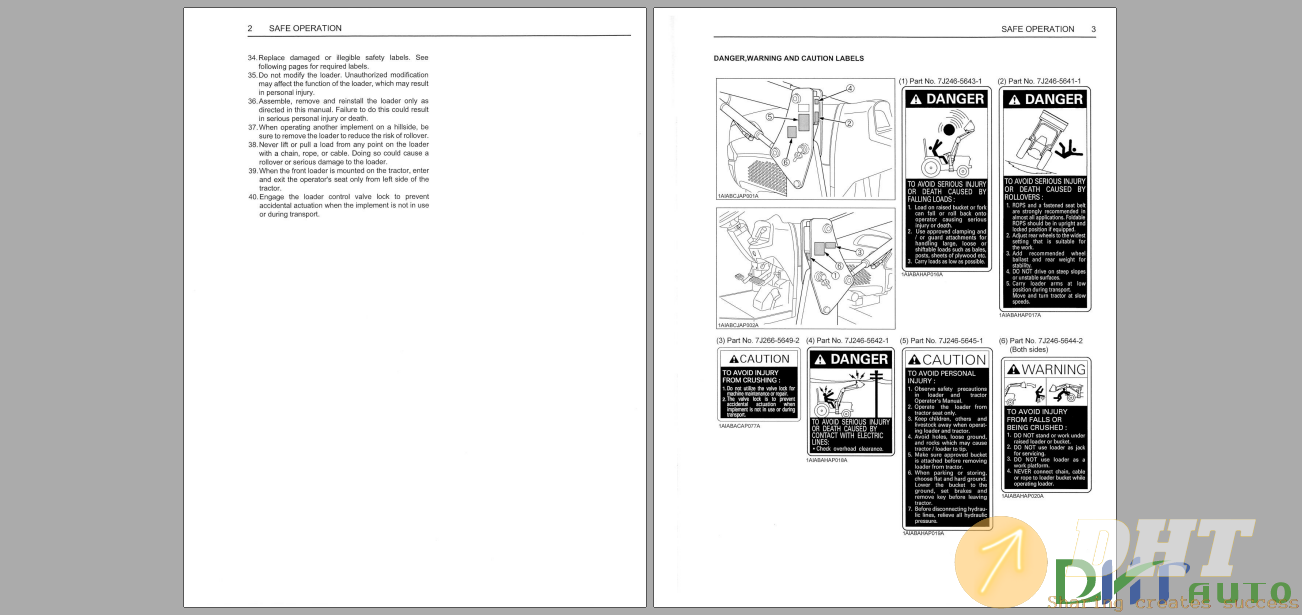 Kobuta Model LA514,LA724,LA854 Front Loader Operator's Manual-.png