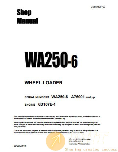 Komatsu Wheel Loaders WA250-6 Shop Manual 01.jpg