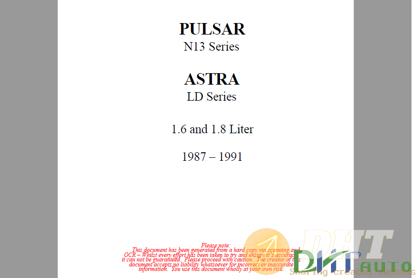 Nissan Pulsar & Vector N13 Series,  Holden Astra LD Wokshop Manual 1.png
