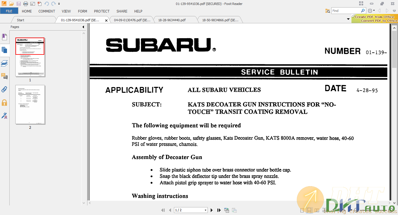 Subaru Legacy 1996 - Tech Service Bulletin 4.png