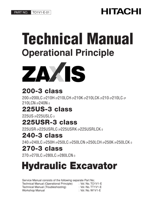 ZX 200-3, 225US-3, 225USR-3, 240-3, 270-3 Service Manual Hydraulic Exvacator.png